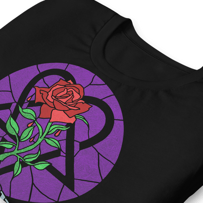 HIM Stained Glass Jumbo Print Officially Licensed Mens T Shirt Black