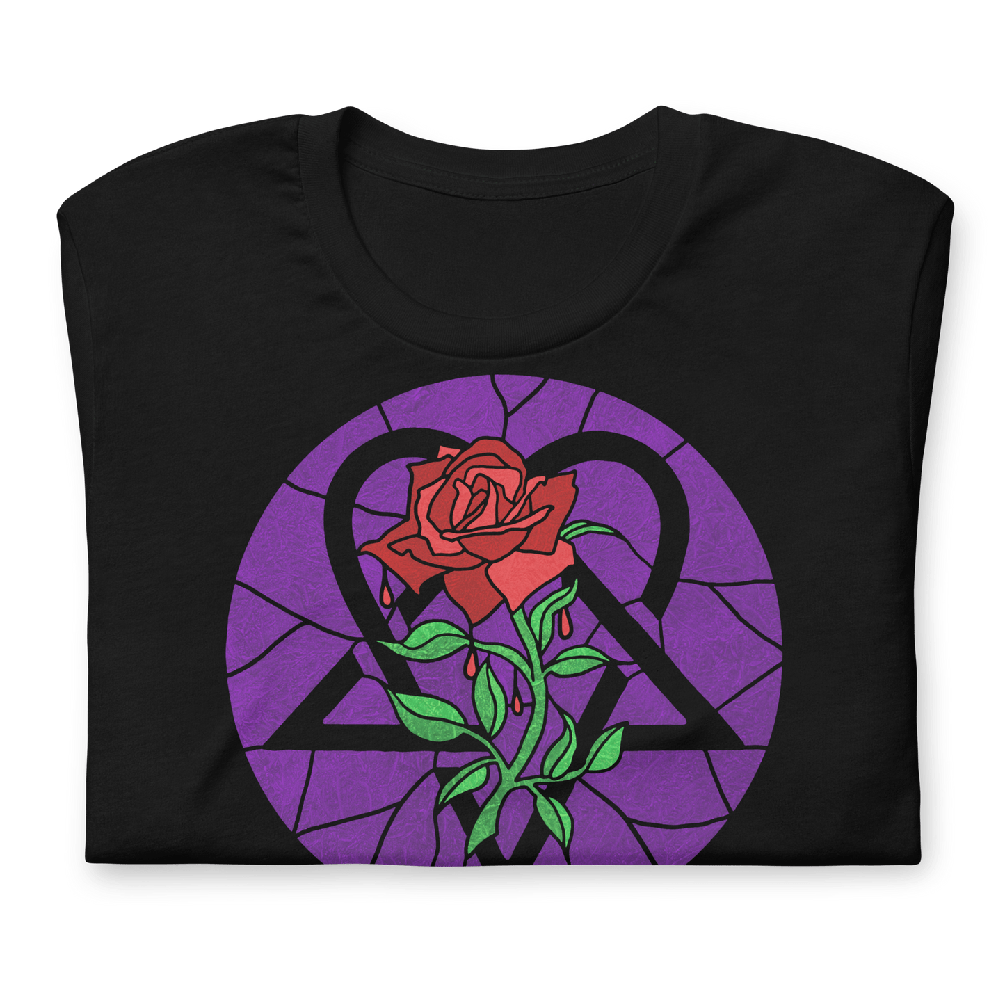 HIM Stained Glass Jumbo Print Officially Licensed Mens T Shirt Black