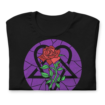 HIM Stained Glass Jumbo Print Officially Licensed Mens T Shirt Black