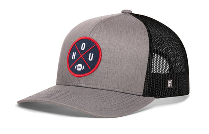 Houston Trucker Hat  |  Black HOU X Football Snapback
