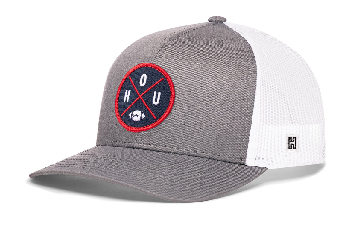 Houston Trucker Hat  |  Black HOU X Football Snapback