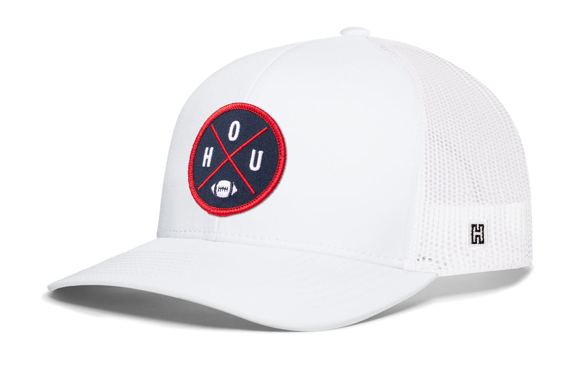 Houston Trucker Hat  |  Black HOU X Football Snapback