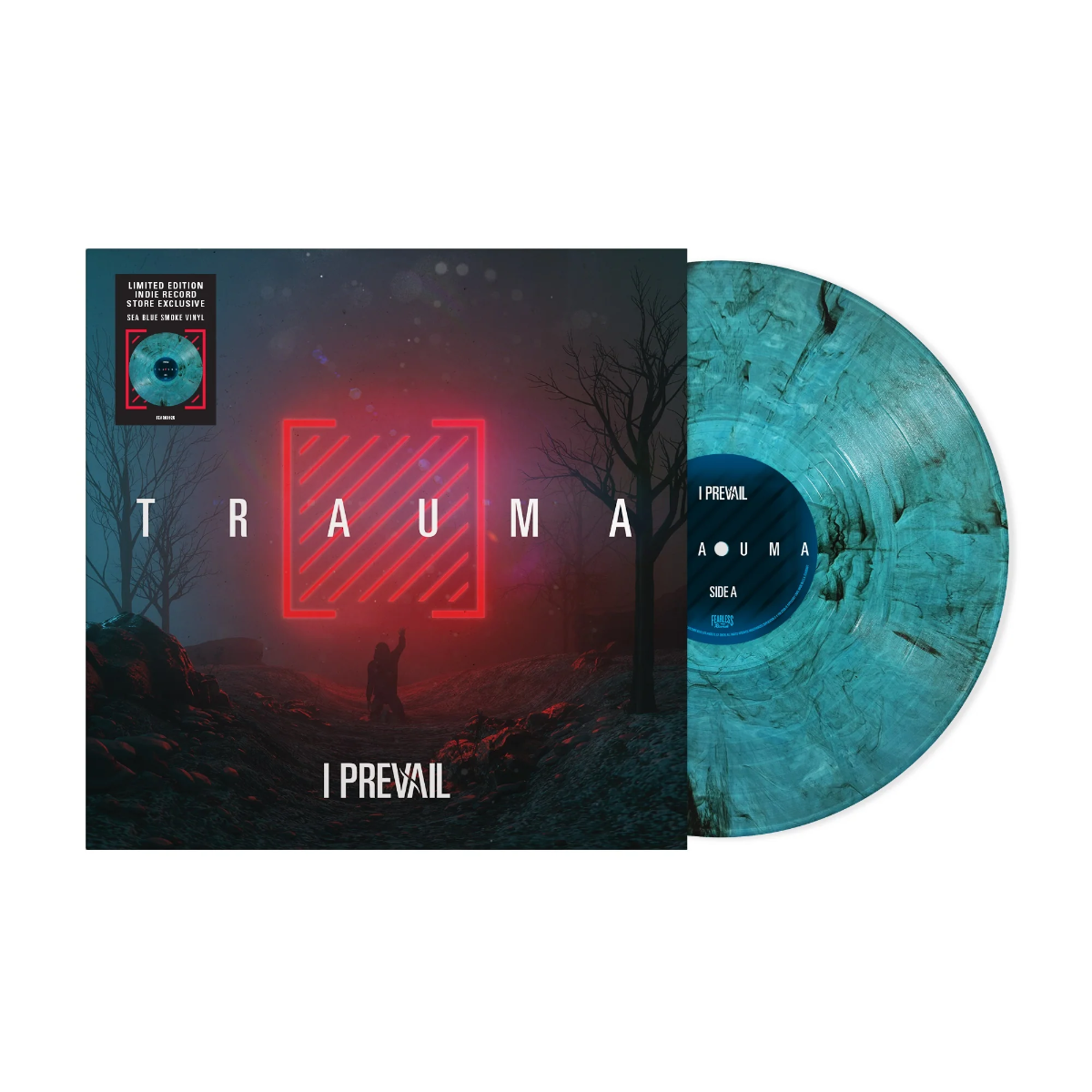 I Prevail  TRAUMA Explicit Content  Indie Exclusive Limited Edition Colored Vinyl Sea Blue Smoke Vinyl Record