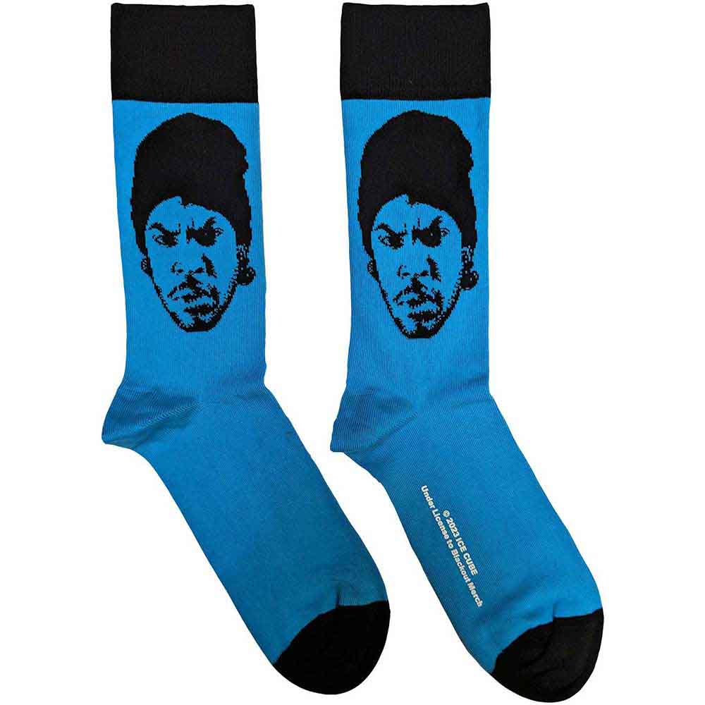 Ice Cube Portrait Socks Blue Officially Licensed