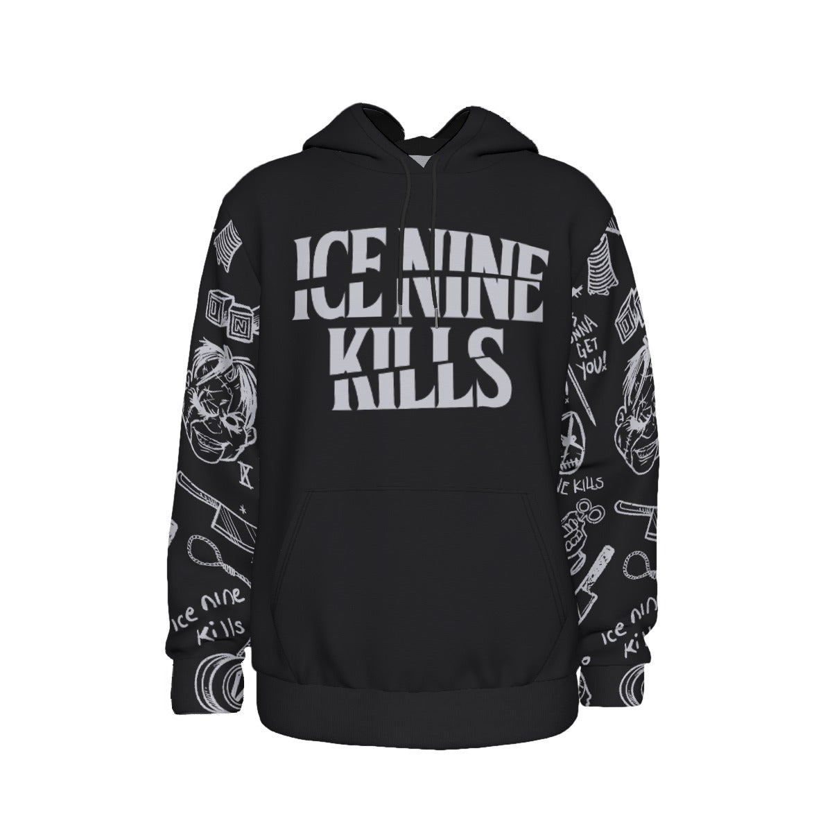 Ice Nine Kills All-Over Print Hoodie Sweatshirt Black Officially Licensed