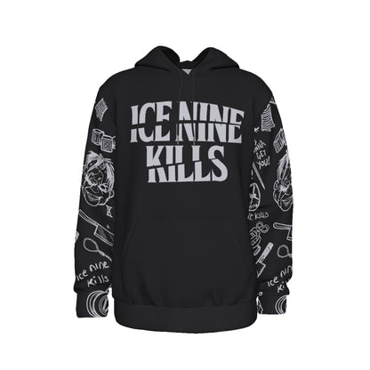 Ice Nine Kills All-Over Print Hoodie Sweatshirt Black Officially Licensed