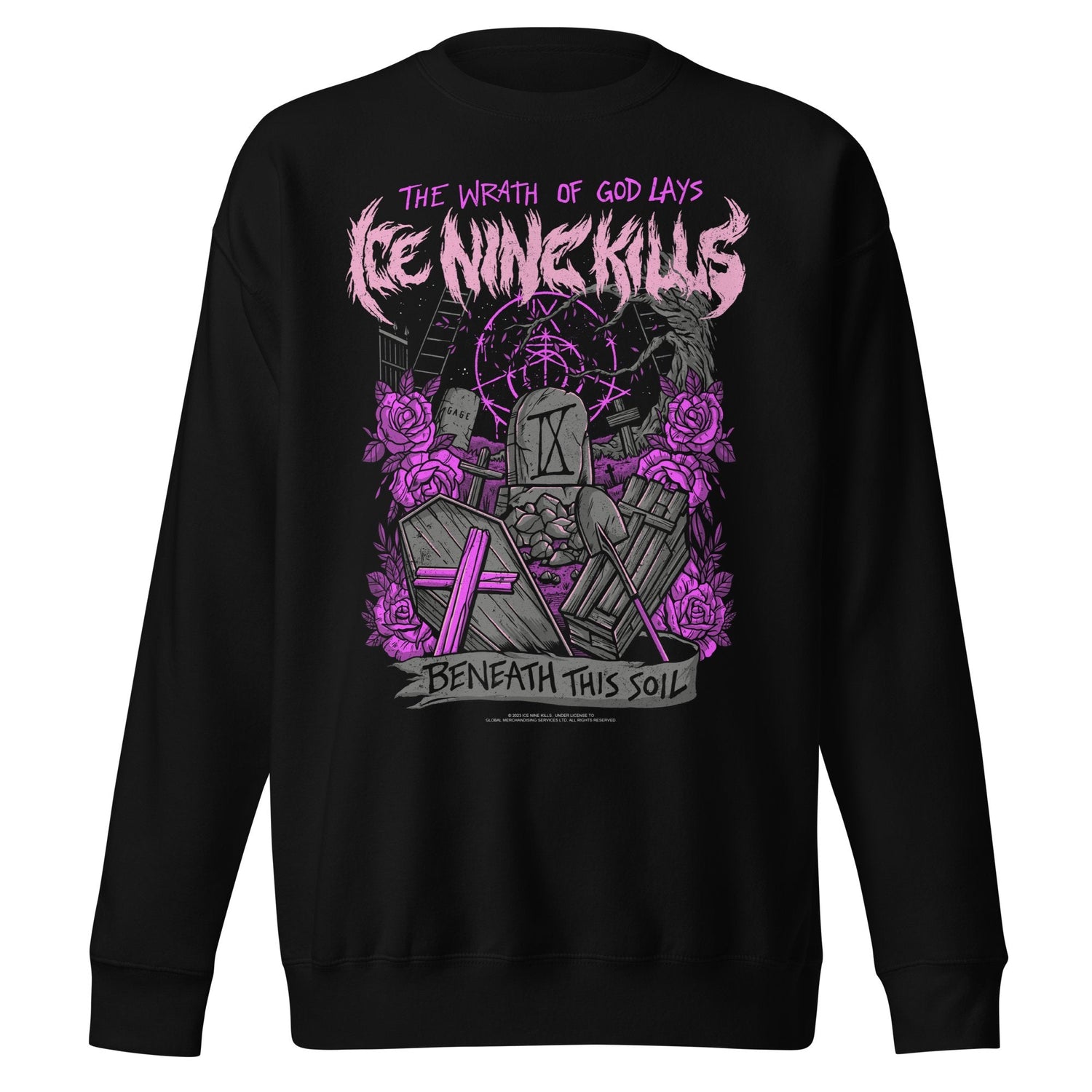 Ice Nine Kills Purple Wrath Jumbo Print Mens Sweatshirt Black