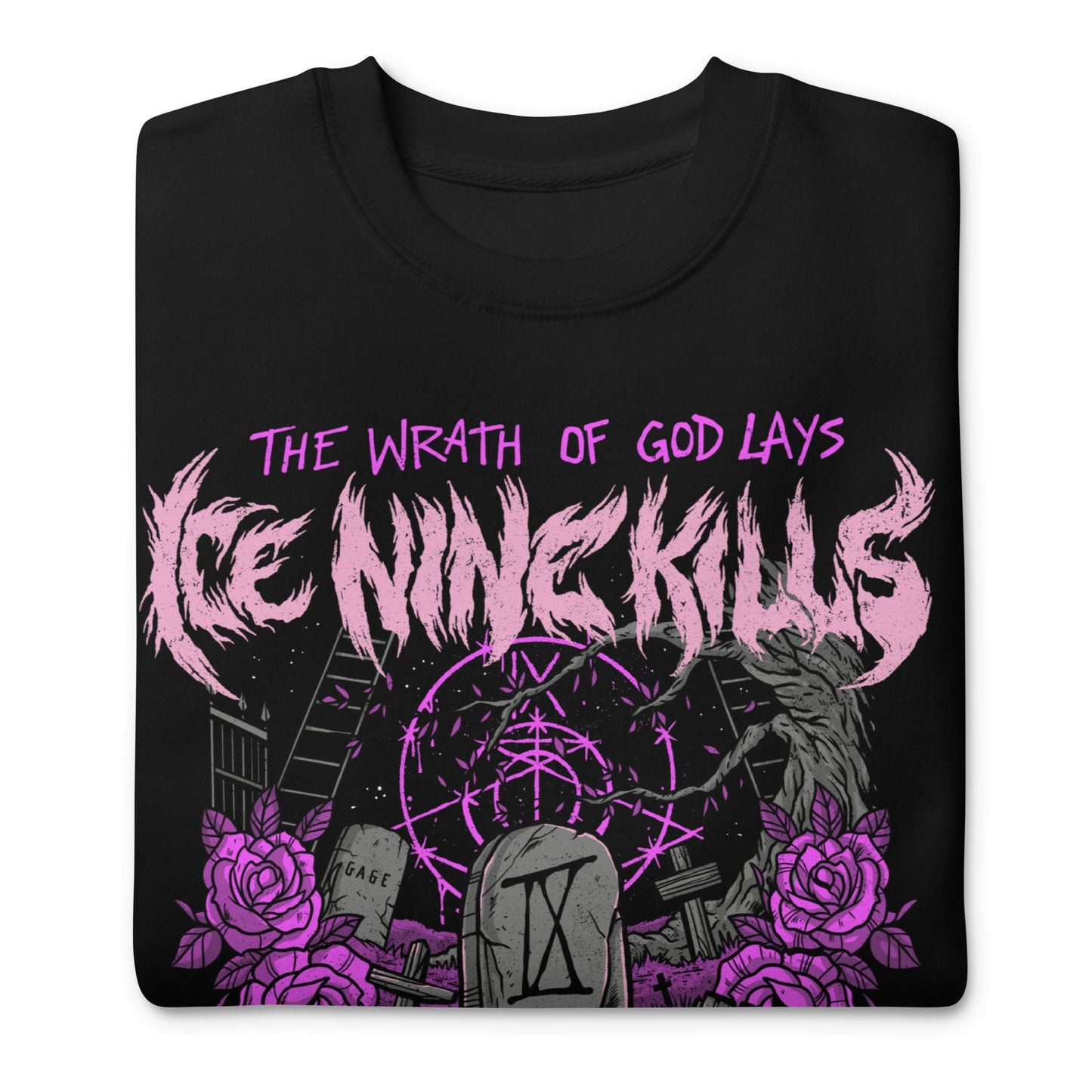 Ice Nine Kills Purple Wrath Jumbo Print Mens Sweatshirt Black