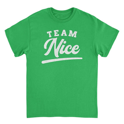 Team Nice Mens Christmas T-Shirt Green Officially Licensed