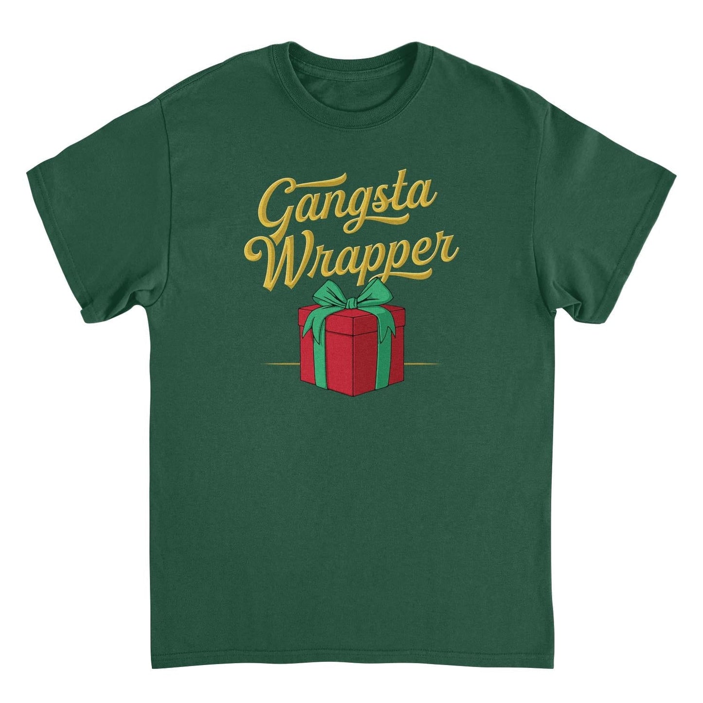 Gangsta Wrapper Mens Christmas T-Shirt Green Officially Licensed