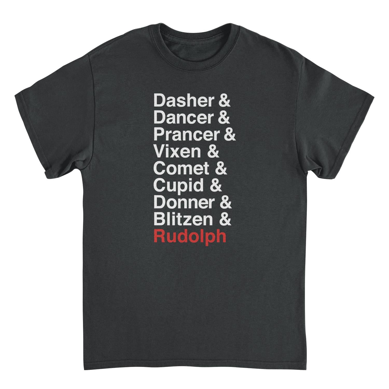 Reindeer Names Mens Christmas T-Shirt Officially Licensed