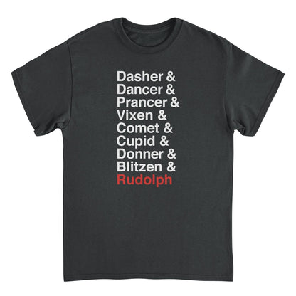 Reindeer Names Mens Christmas T-Shirt Officially Licensed