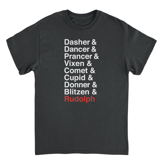 Reindeer Names Mens Christmas T-Shirt Officially Licensed