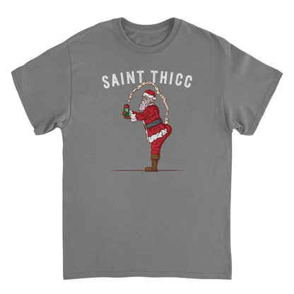 Saint Thicc Mens Christmas T-Shirt Officially Licensed
