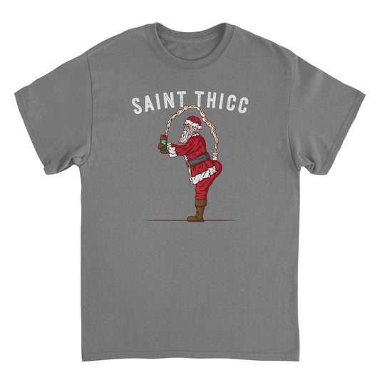 Saint Thicc Mens Christmas T-Shirt Officially Licensed