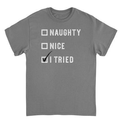 Christmas T-Shirt - Naughty Nice I Tried Officially Licensed