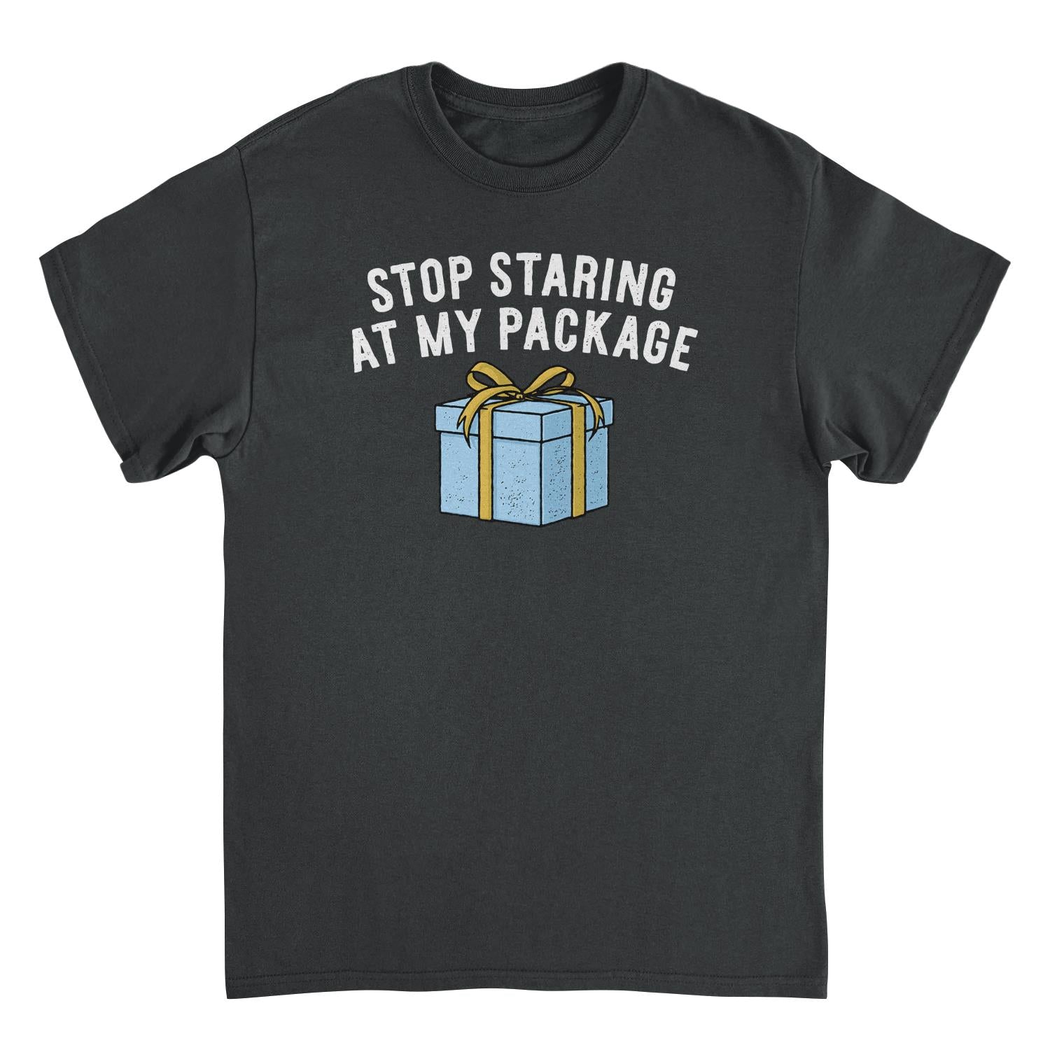 Stop Staring at my Package Mens Christmas T-Shirt Officially Licensed