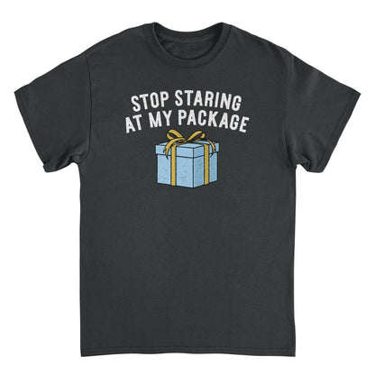 Stop Staring at my Package Mens Christmas T-Shirt Officially Licensed