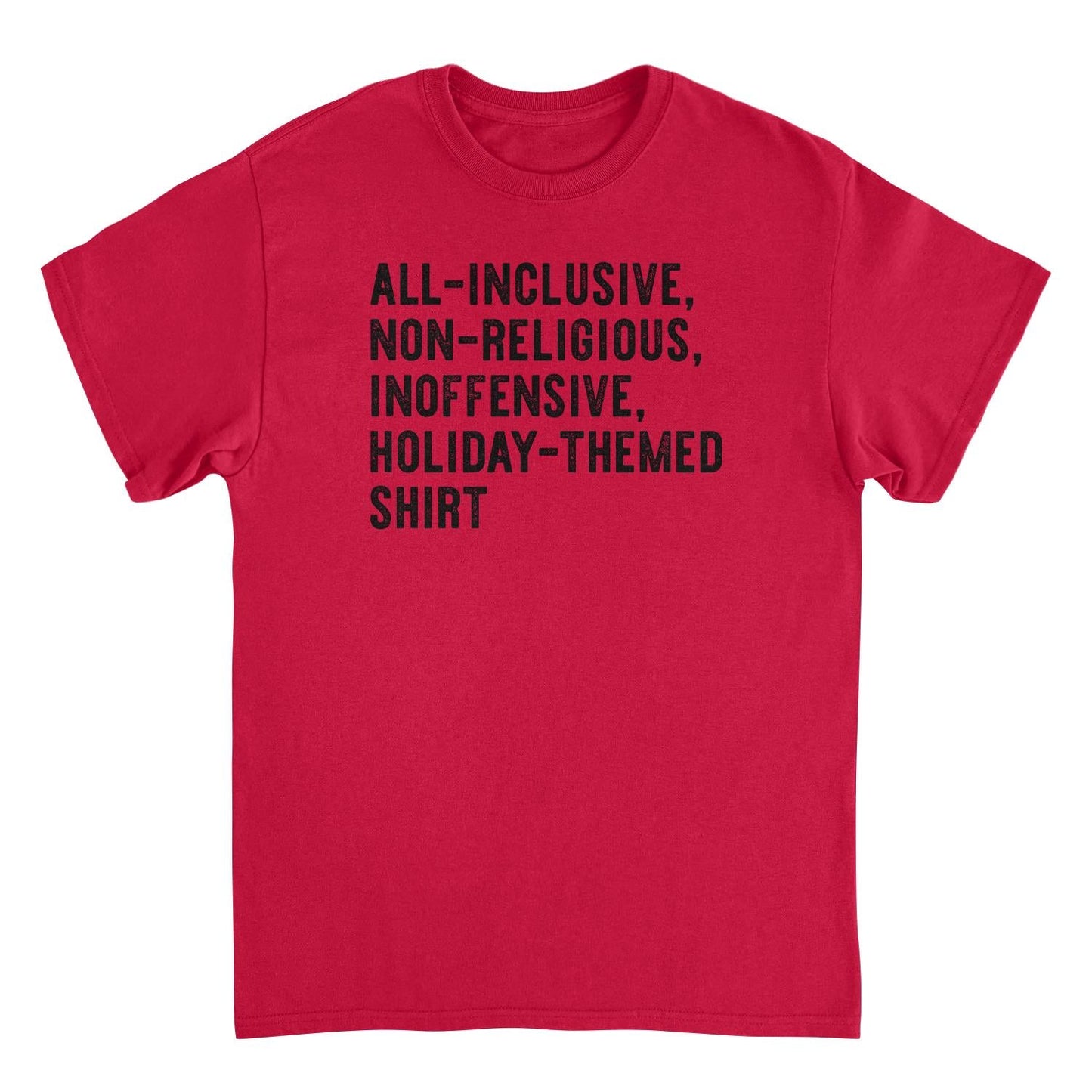 All Inclusive Holiday Themed Mens T Shirt Red Officially Licensed