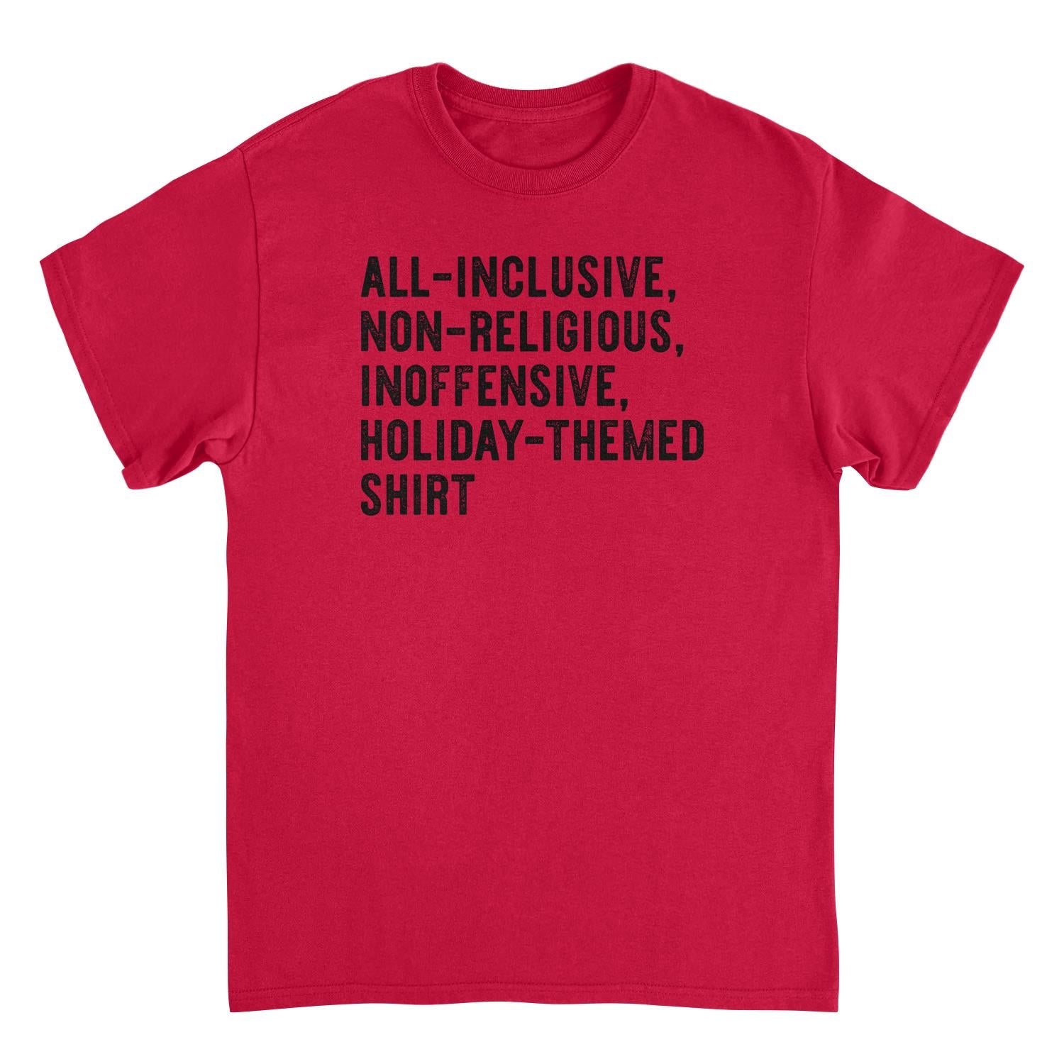 All Inclusive Holiday Themed Mens T Shirt Red Officially Licensed