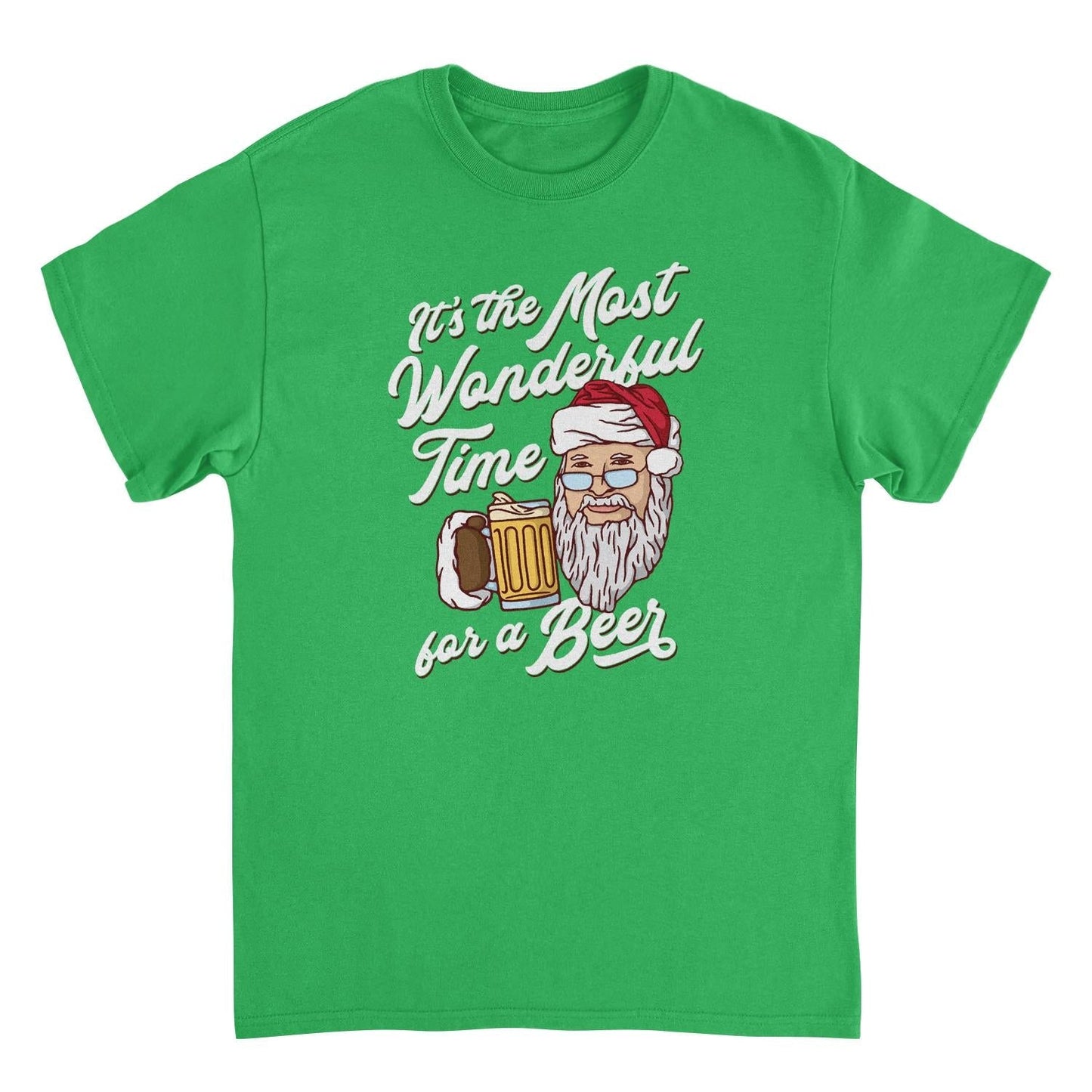 It's The Most Wonderful Time for a Beer Mens Christmas T-Shirt Green Officially Licensed