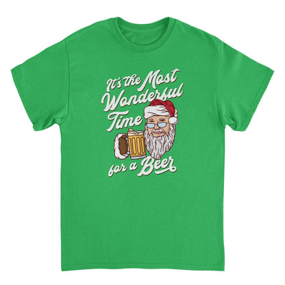 It's The Most Wonderful Time for a Beer Mens Christmas T-Shirt Green Officially Licensed