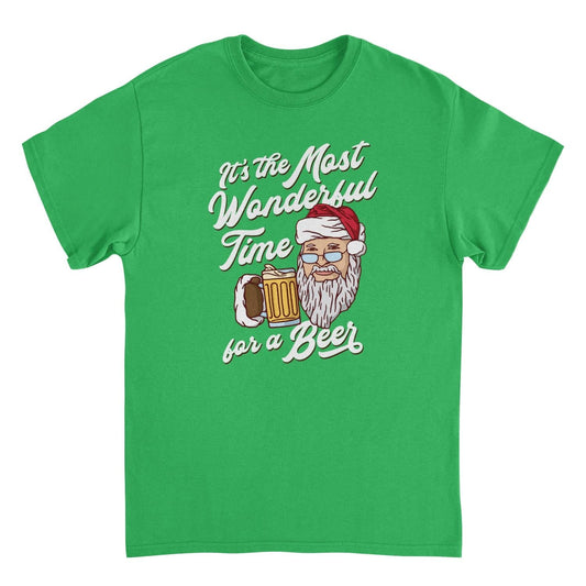It's The Most Wonderful Time for a Beer Mens Christmas T-Shirt Green Officially Licensed