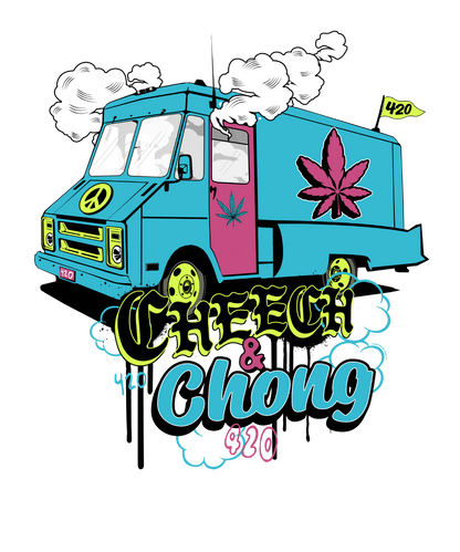 Cheech & Chong 420 Truck Leaf Mens T Shirt Grey Officially Licensed