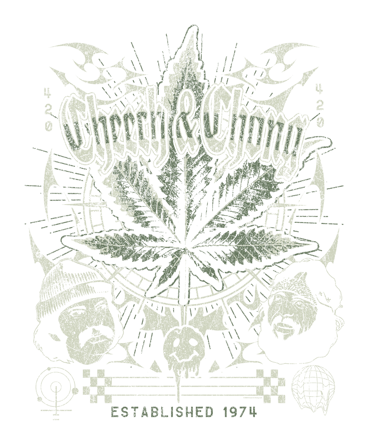 Cheech & Chong 420 Established 1974 Mens T Shirt Black Officially Licensed