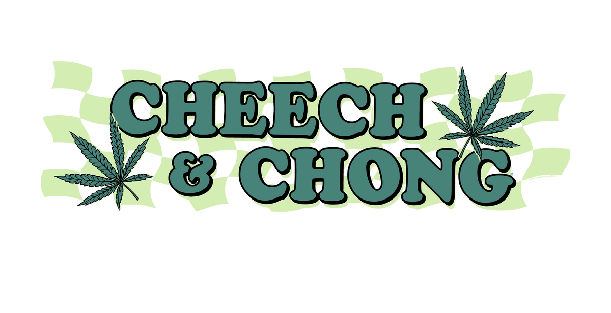 Cheech & Chong Checkered Leaf Mens T Shirt Black Officially Licensed