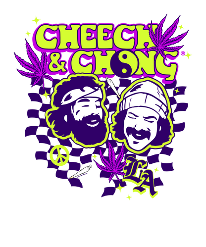 Cheech & Chong LA Yin Yang Mens T Shirt Charcoal Grey Officially Licensed