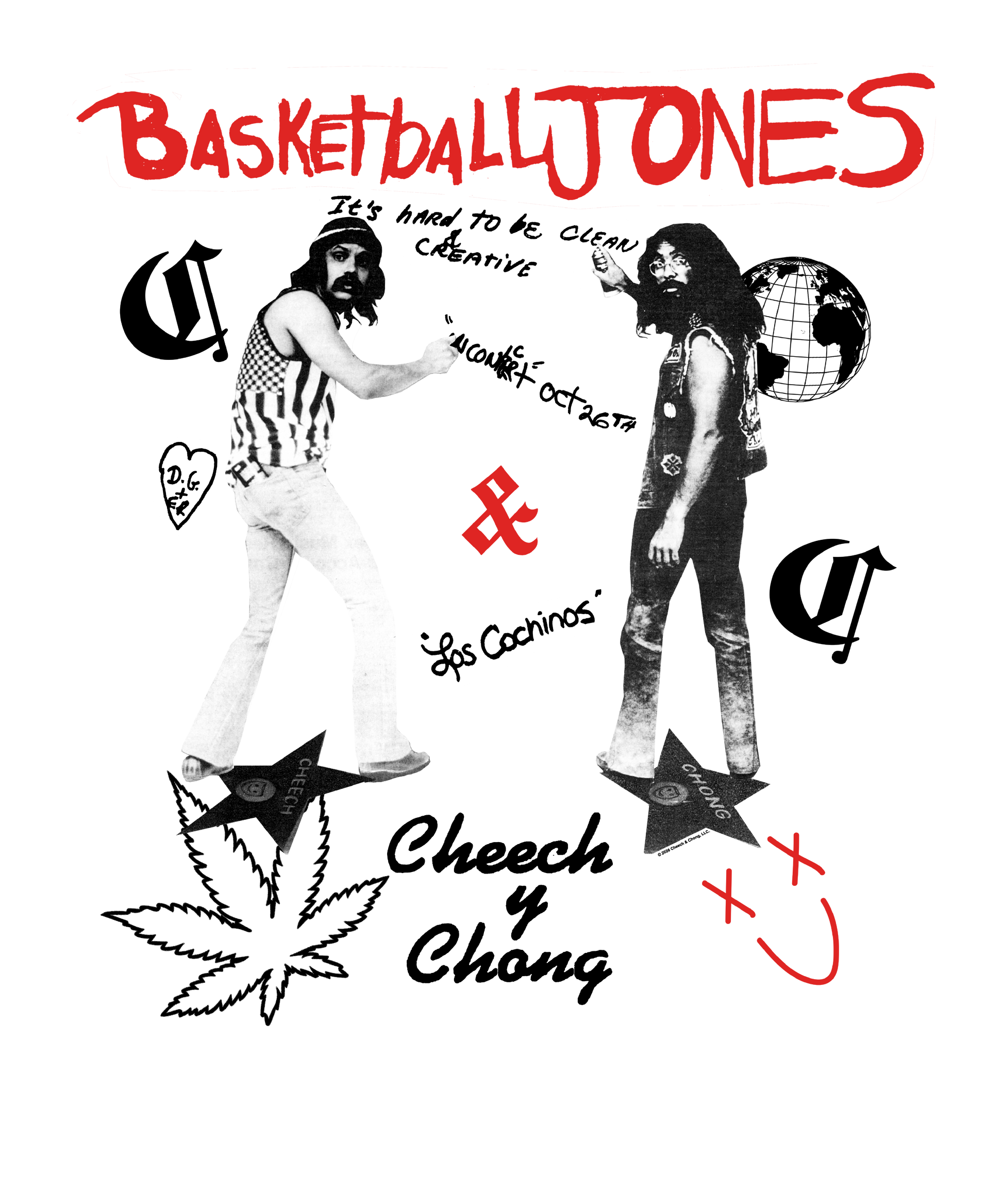 Cheech & Chong Basketball Jones Retro Mens T Shirt Grey Officially Licensed