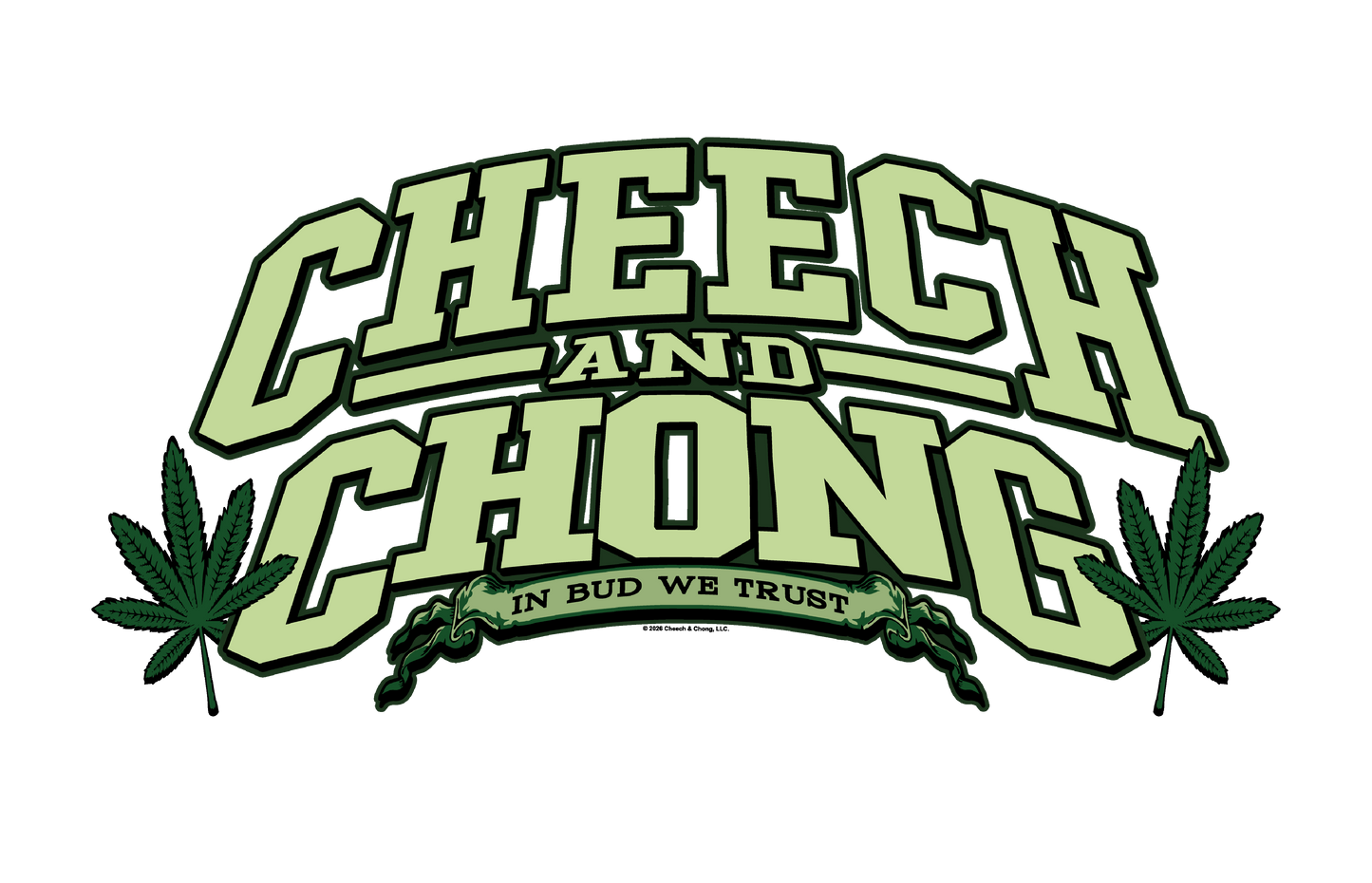 Cheech & Chong In Bud We Trust Logo Mens T Shirt Green Officially Licensed