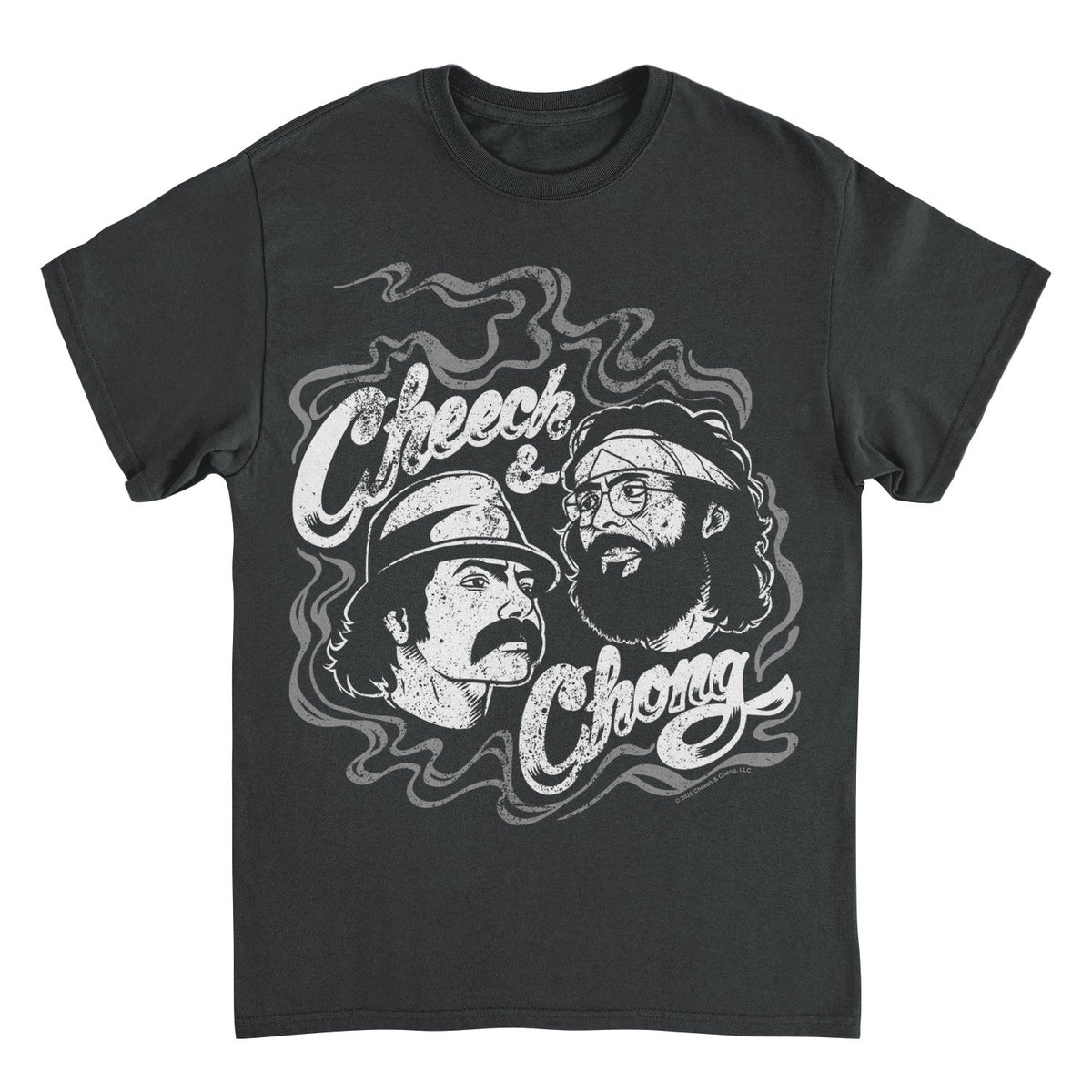 Cheech & Chong Classic Duo Smoke Logo Mens T Shirt Black Officially Licensed
