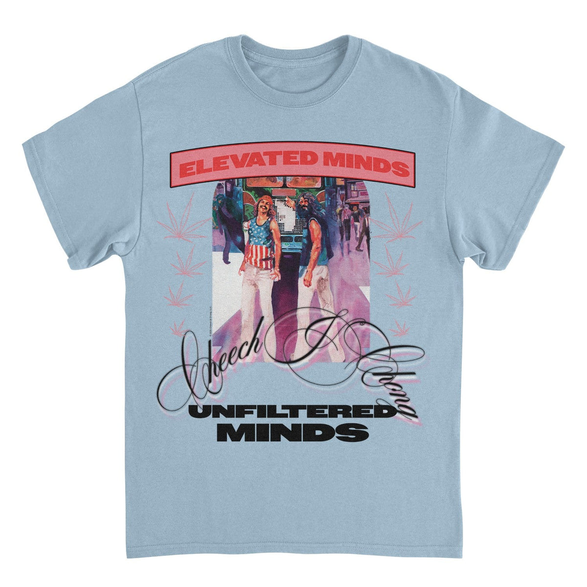 Cheech & Chong Elevated Minds Unfiltered Minds Mens T Shirt Blue Officially Licensed