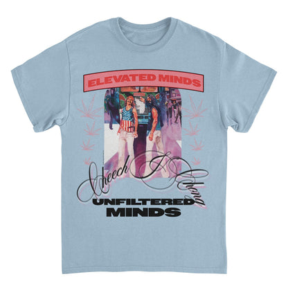 Cheech & Chong Elevated Minds Unfiltered Minds Mens T Shirt Blue Officially Licensed