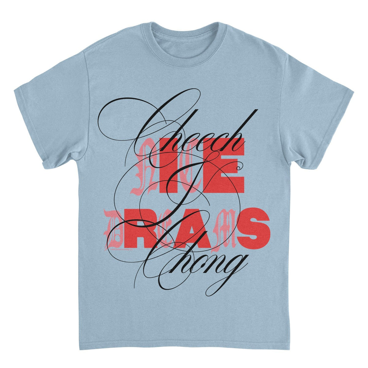 Cheech & Chong Nice Dreams Red Typography Mens T Shirt Blue Officially Licensed