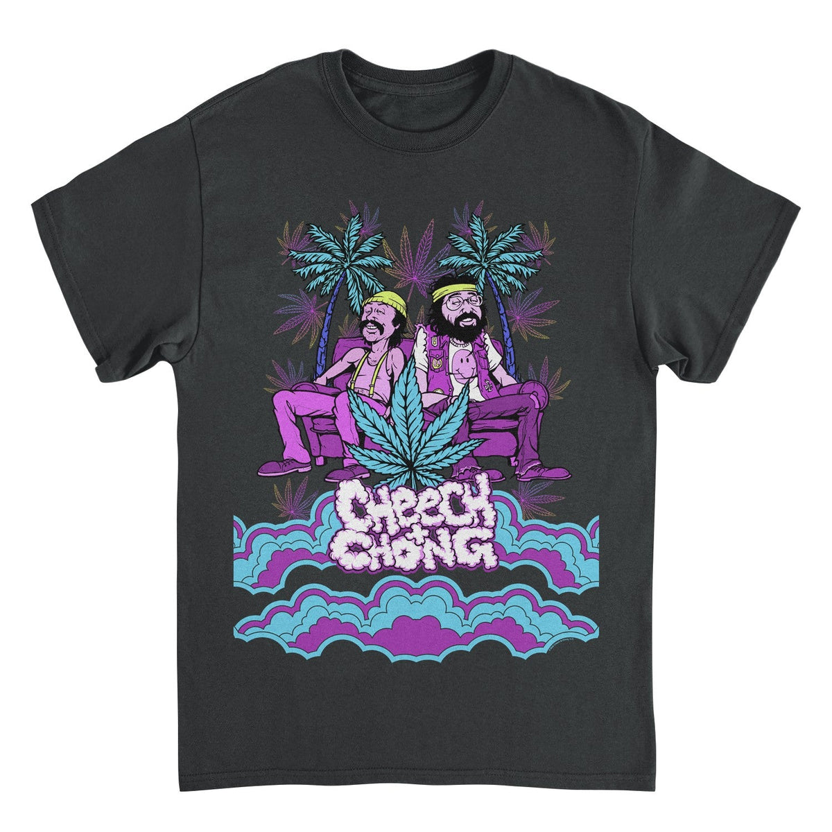 Cheech & Chong Cloud Logo Couch Cartoon Mens T Shirt Black Officially Licensed