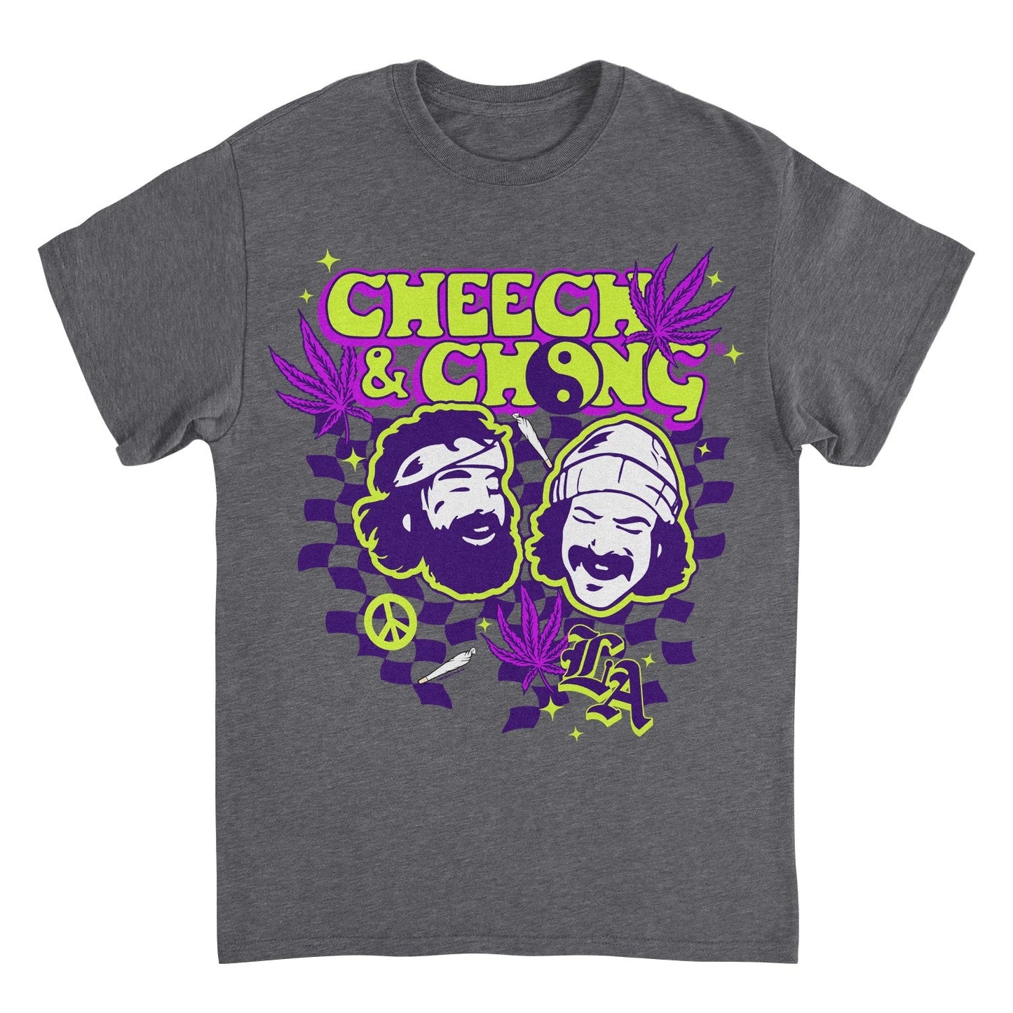 Cheech & Chong LA Yin Yang Mens T Shirt Charcoal Grey Officially Licensed