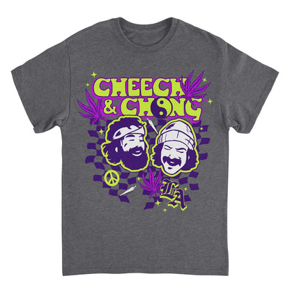 Cheech & Chong LA Yin Yang Mens T Shirt Charcoal Grey Officially Licensed