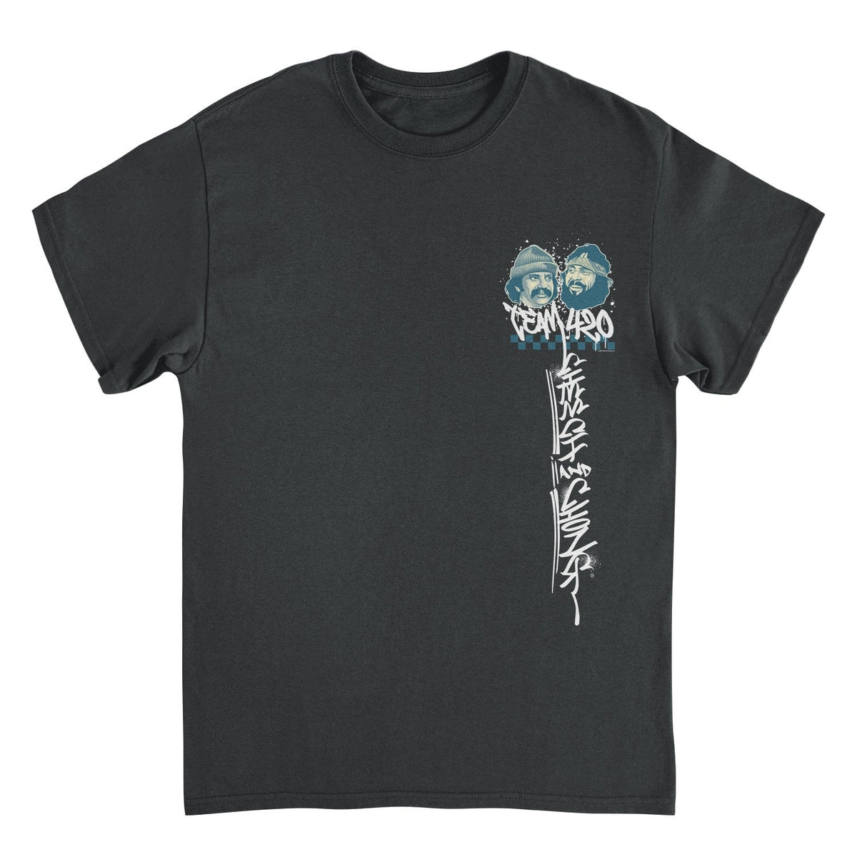 Cheech & Chong Team 420 Graffiti Side Logo Mens T Shirt Black Officially Licensed