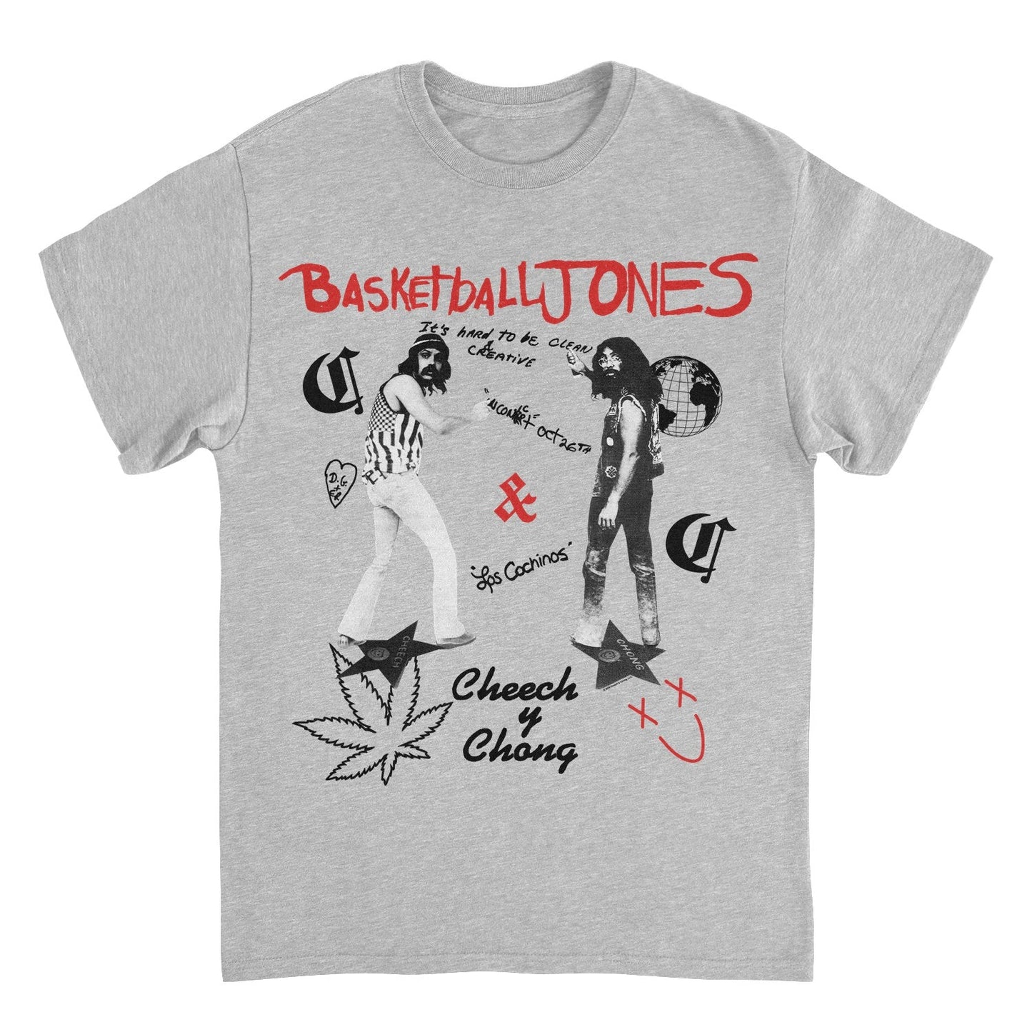 Cheech & Chong Basketball Jones Retro Mens T Shirt Grey Officially Licensed