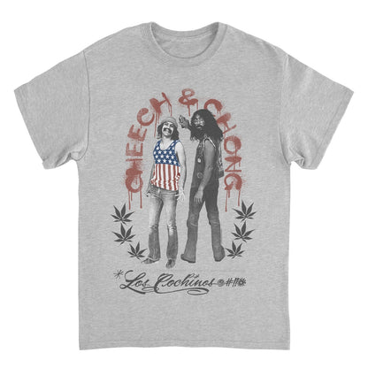 Cheech & Chong Los Cochinos Retro Concert Poster Mens T Shirt Grey Officially Licensed