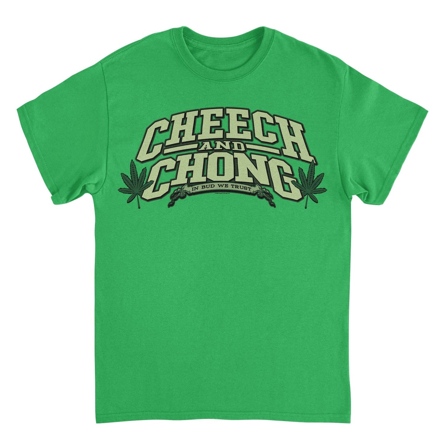 Cheech & Chong In Bud We Trust Logo Mens T Shirt Green Officially Licensed