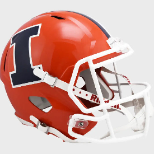 Illinois Fighting Illini Full Size Speed Replica Football Helmet Orange- NCAA