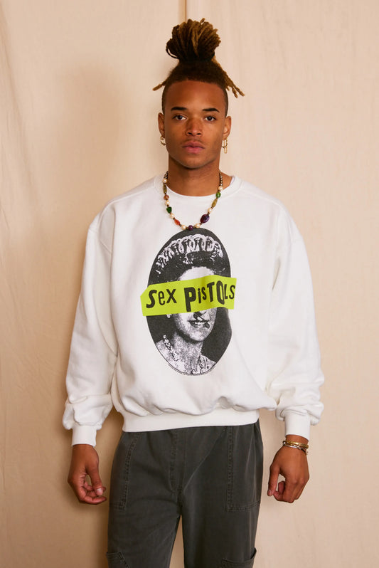 Sex Pistols God Save The Queen Mens Sweatshirt White