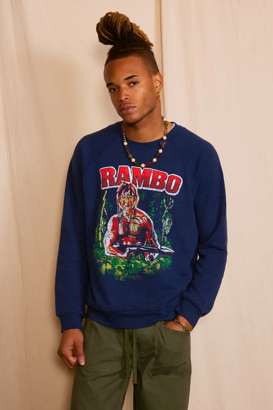 Rambo Fleece Mens Sweatshirt Navy Blue