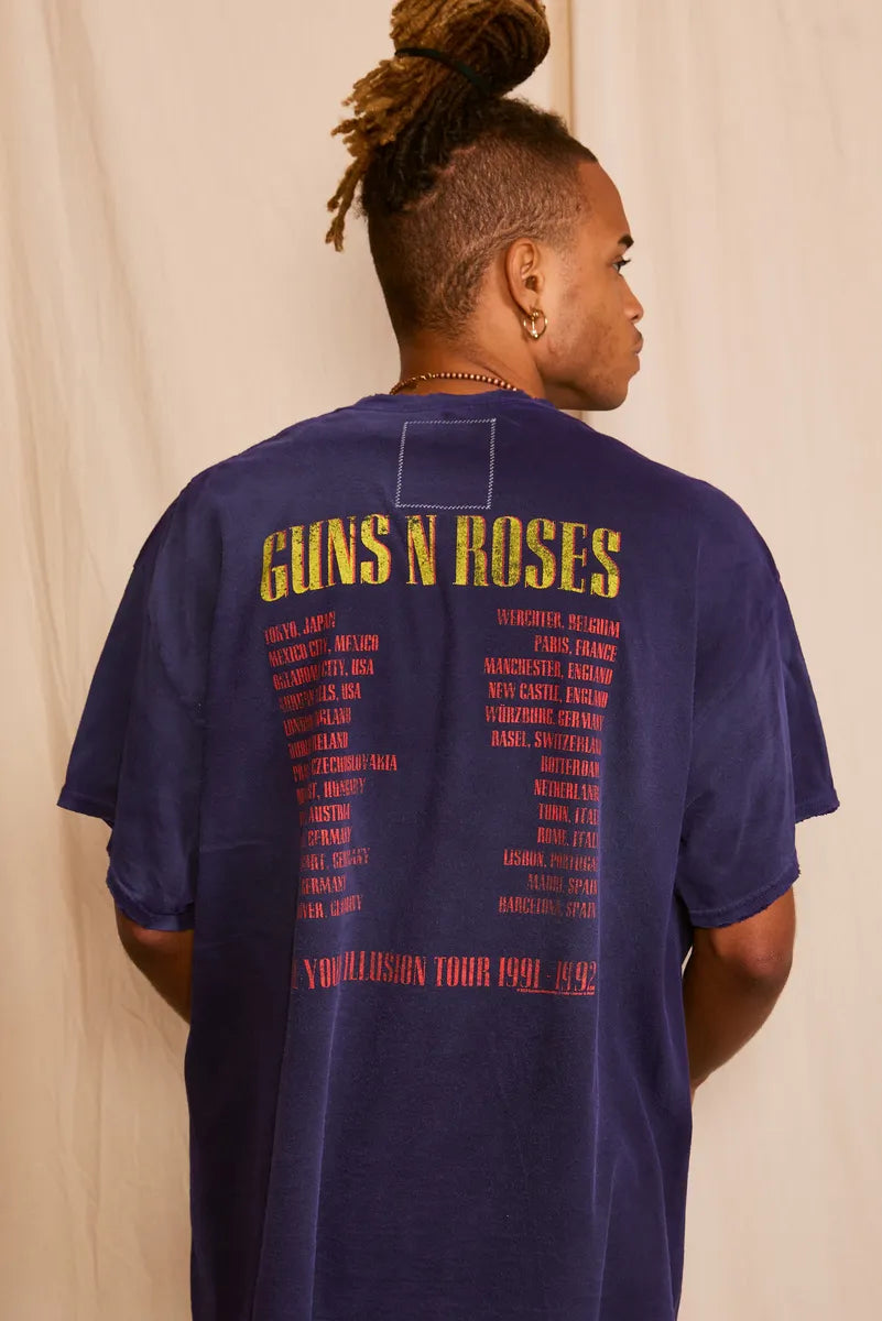 Guns N Roses Illusion Oversized Mens Tee Shirt Purple