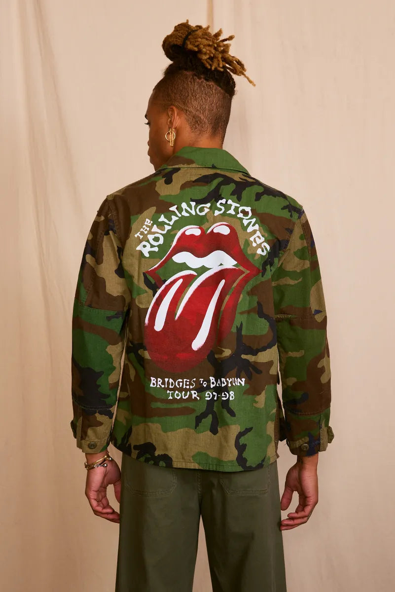 Rolling Stones Authentic Vintage Mens Camo Army Jacket