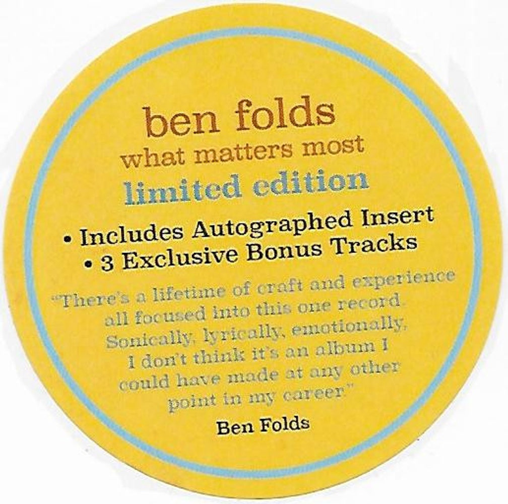 Ben Folds – What Matters Most Music CD